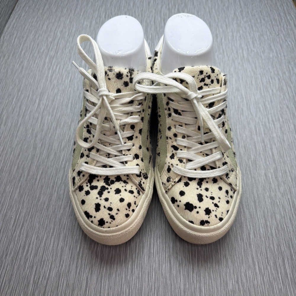 Madewell Calf Hair Animal Print Lace Up Sneakers Low Top Womens Size 6